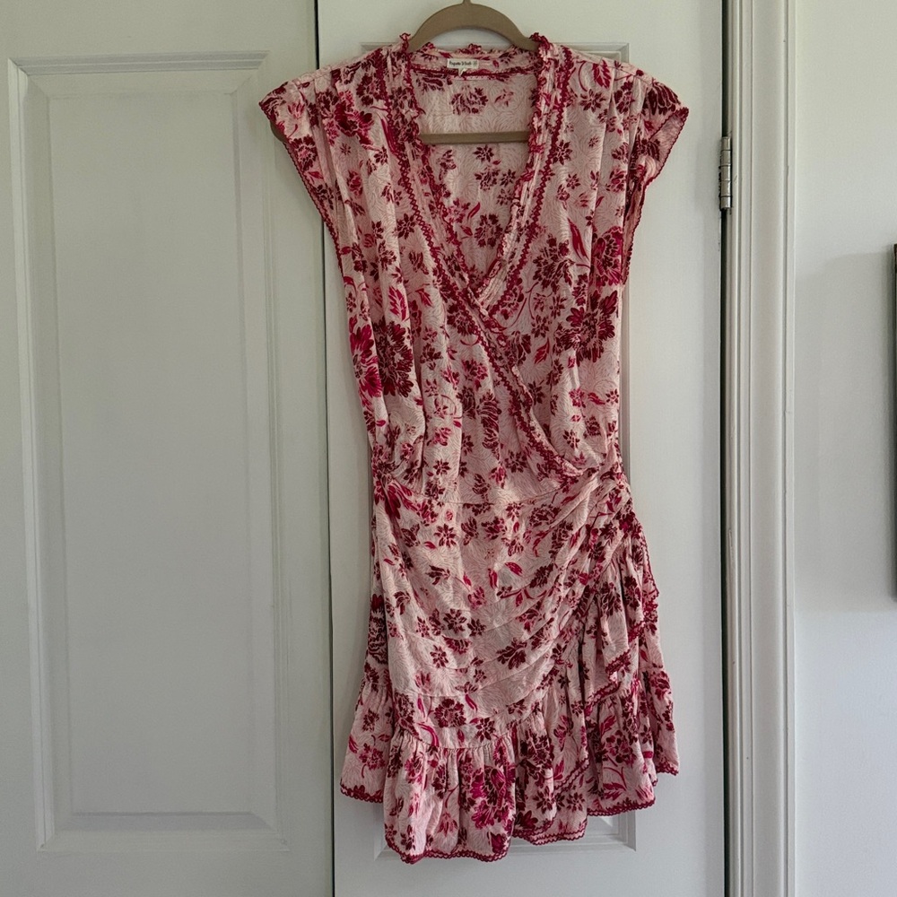 Poupette St. Barth Pink Floral Midi Dress XS